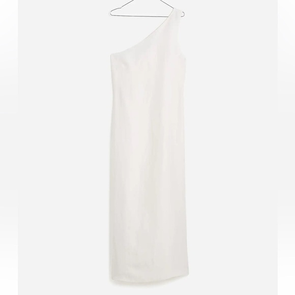 Madewell One-Shoulder Midi Dress in Lighthouse white size 2 NWT NQ624 - Picture 6 of 12